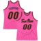 Custom Pink Black-Orange Authentic Throwback Basketball Jersey