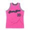 Custom Pink Black-Light Blue Authentic Throwback Basketball Jersey