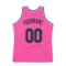 Custom Pink Black-Light Blue Authentic Throwback Basketball Jersey