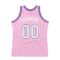Custom Light Pink White-Purple Authentic Throwback Basketball Jersey