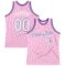 Custom Light Pink White-Purple Authentic Throwback Basketball Jersey