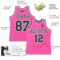 Custom Pink Green-White Authentic Throwback Basketball Jersey