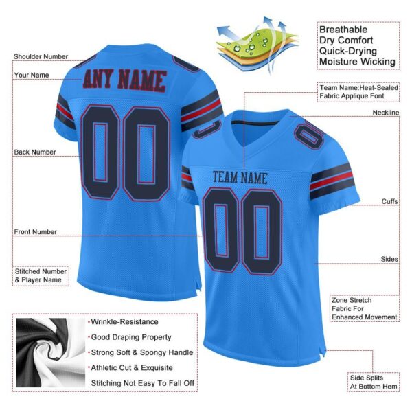 powder_blue_0001-1 Custom Powder Blue Navy-Red Mesh Authentic Football Jersey