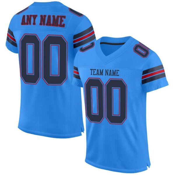 powder_blue_0001 Custom Powder Blue Navy-Red Mesh Authentic Football Jersey