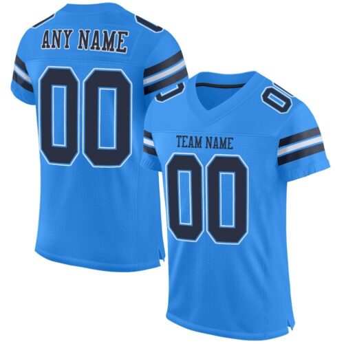 powder_blue_0003 Custom Powder Blue Navy-White Mesh Authentic Football Jersey