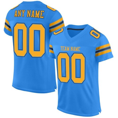 powder_blue_0004 Custom Powder Blue Gold-Navy Mesh Authentic Football Jersey
