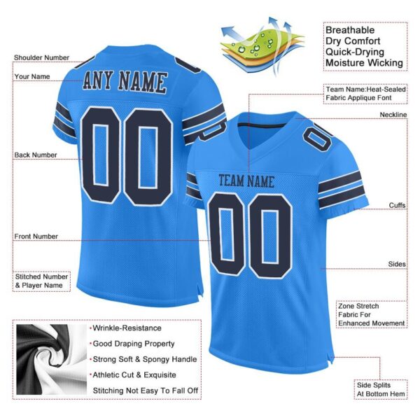 powder_blue_0007-1 Custom Powder Blue Navy-White Mesh Authentic Football Jersey