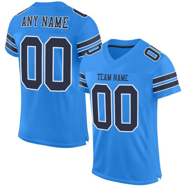 powder_blue_0007 Custom Powder Blue Navy-White Mesh Authentic Football Jersey