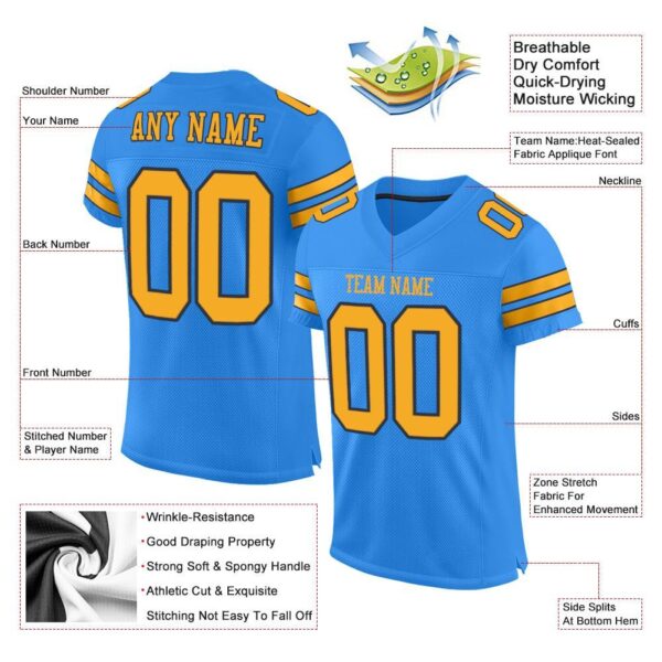 powder_blue_0008-1 Custom Powder Blue Gold-Navy Mesh Authentic Football Jersey