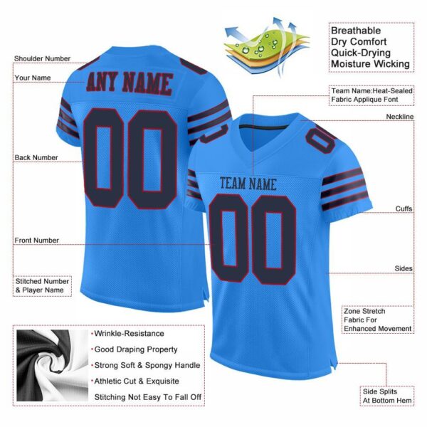 powder_blue_0009-1 Custom Powder Blue Navy-Red Mesh Authentic Football Jersey