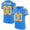 Custom Powder Blue Gold-White Mesh Authentic Football Jersey