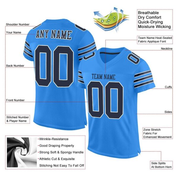 powder_blue_0011-1 Custom Powder Blue Navy-White Mesh Authentic Football Jersey