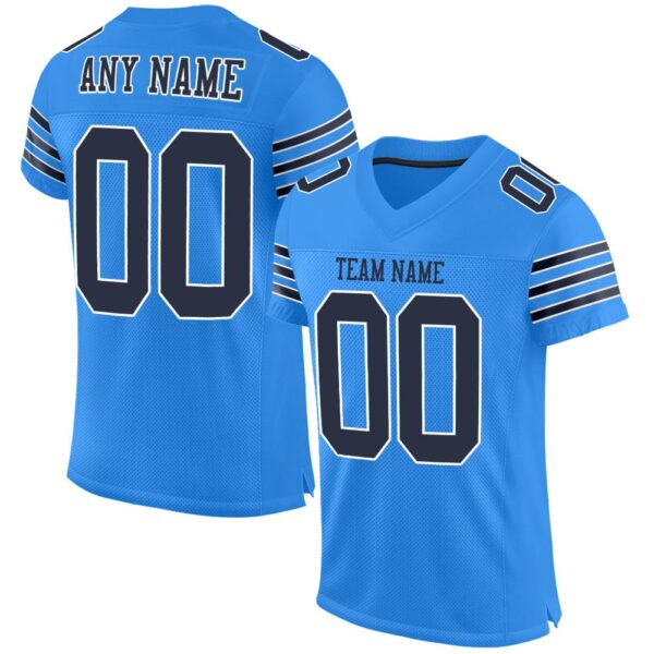 powder_blue_0011 Custom Powder Blue Navy-White Mesh Authentic Football Jersey