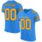 Custom Powder Blue Gold-Navy Mesh Authentic Football Jersey