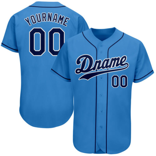 powder_blue_0022 Custom Powder Blue Navy-White Authentic Baseball Jersey