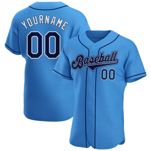 powder_blue_0040 Custom Powder Blue Navy-White Authentic Baseball Jersey