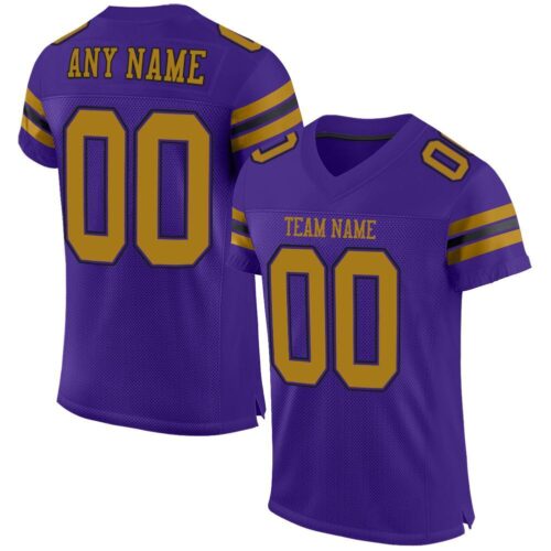purple_0004 Custom Purple Old Gold-Black Mesh Authentic Football Jersey