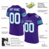 Custom Purple White-Aqua Mesh Authentic Football Jersey