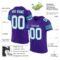 Custom Purple White-Aqua Mesh Authentic Football Jersey