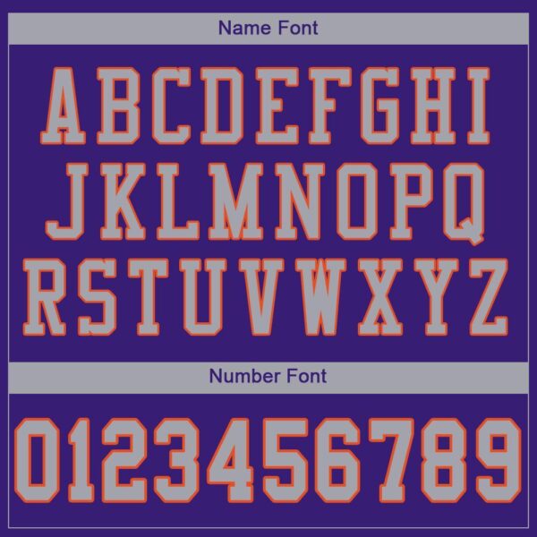 purple_0011-4 Custom Purple Gray-Orange Mesh Authentic Football Jersey