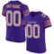 purple_0011 Custom Purple Gray-Orange Mesh Authentic Football Jersey