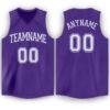 Custom Purple White V-Neck Basketball Jersey