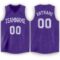 Custom Purple White V-Neck Basketball Jersey