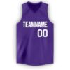 Custom Purple White V-Neck Basketball Jersey