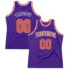 Custom Purple Orange-Gray Authentic Throwback Basketball Jersey