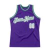 Custom Purple White-Kelly Green Authentic Throwback Basketball Jersey