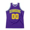 Custom Purple Gold-Kelly Green Authentic Throwback Basketball Jersey