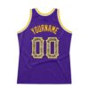 Custom Purple Camo-Gold Authentic Throwback Basketball Jersey