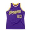 Custom Purple Camo-Gold Authentic Throwback Basketball Jersey