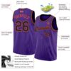 Custom Purple Black Pinstripe Black-Orange Authentic Basketball Jersey