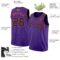 Custom Purple Black Pinstripe Black-Orange Authentic Basketball Jersey