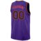 Custom Purple Black Pinstripe Black-Orange Authentic Basketball Jersey