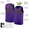Custom Purple Black Pinstripe Black-Old Gold Authentic Basketball Jersey