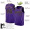 Custom Purple Black Pinstripe Black-Old Gold Authentic Basketball Jersey