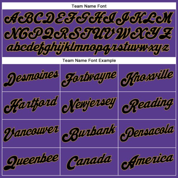 Custom Purple Black Pinstripe Black-Old Gold Authentic Basketball Jersey