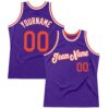 Custom Purple Orange-White Authentic Throwback Basketball Jersey