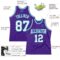 Custom Purple White-Teal Authentic Throwback Basketball Jersey