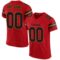 Custom Red Black-Old Gold Mesh Authentic Football Jersey