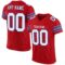 Custom Red White-Royal Mesh Authentic Football Jersey