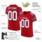 Custom Red White-Navy Mesh Authentic Football Jersey