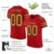 red_0011-1 Custom Red Old Gold-Black Mesh Authentic Football Jersey