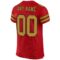 red_0011-3 Custom Red Old Gold-Black Mesh Authentic Football Jersey