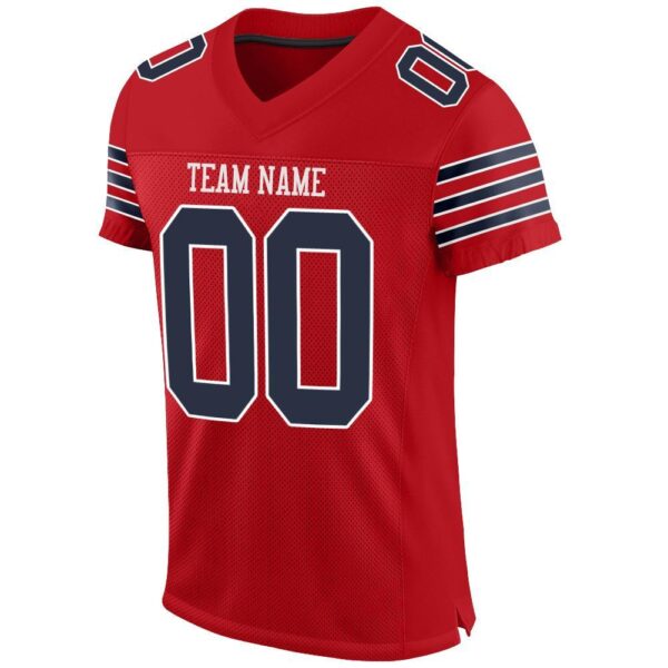 red_0014-2 Custom Red Navy-White Mesh Authentic Football Jersey