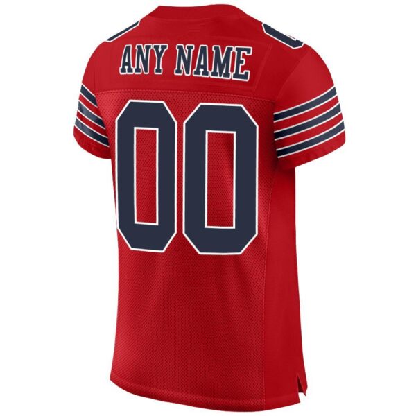 red_0014-3 Custom Red Navy-White Mesh Authentic Football Jersey