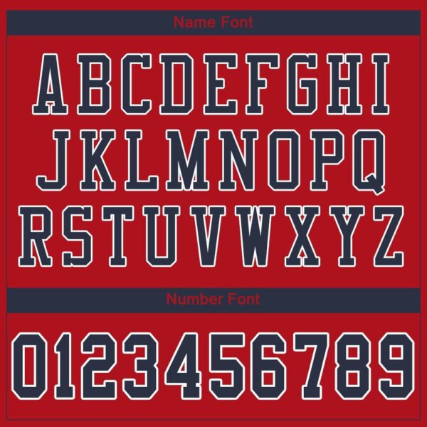 red_0014-4 Custom Red Navy-White Mesh Authentic Football Jersey