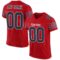 red_0014 Custom Red Navy-White Mesh Authentic Football Jersey